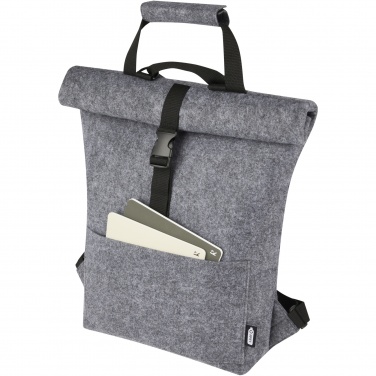 Logo trade business gift photo of: Felta GRS recycled felt roll-top bike bag 13L