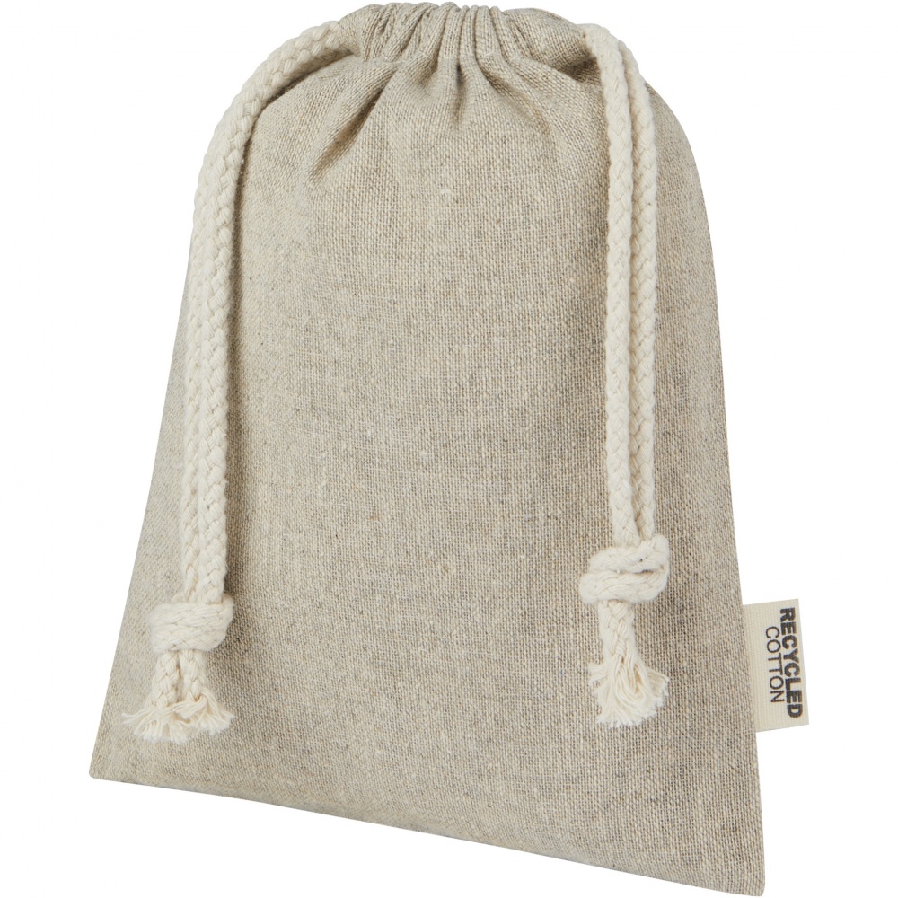 Logotrade promotional products photo of: Pheebs 150 g/m² GRS recycled cotton gift bag small 0.5L