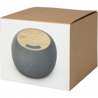 Logotrade promotional gifts photo of: Ecofiber bamboo/RPET Bluetooth® speaker and wireless charging pad