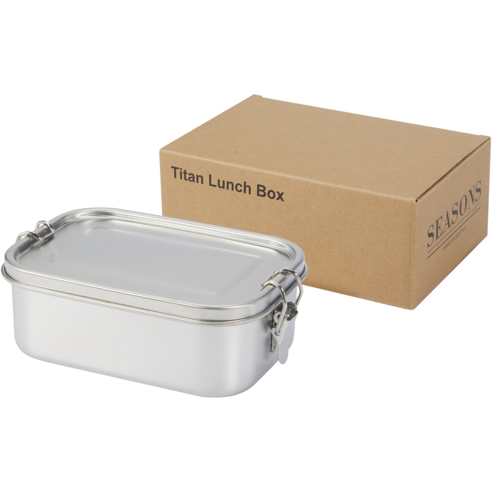 Logotrade promotional giveaway image of: Titan recycled stainless steel lunch box