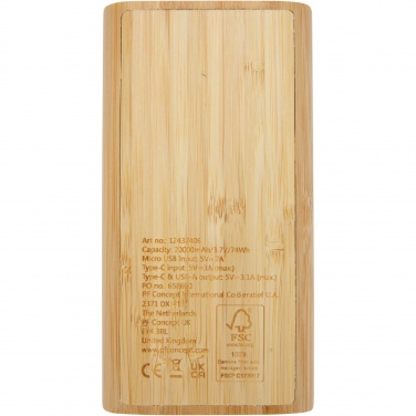 Logotrade promotional giveaway picture of: Tulda 20.000 mAh bamboo power bank