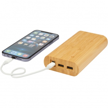 Logo trade business gifts image of: Tulda 20.000 mAh bamboo power bank