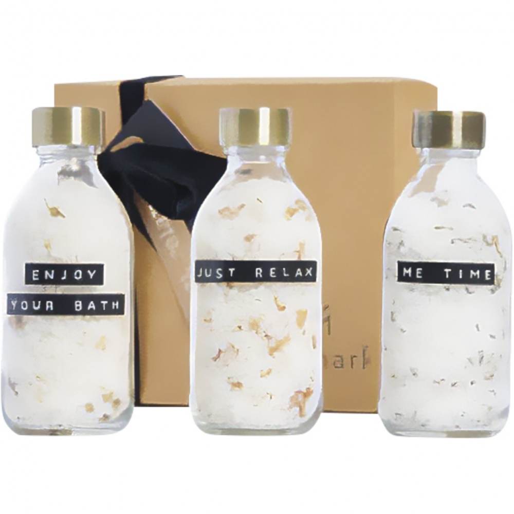 Logotrade promotional merchandise picture of: Wellmark Just Relax 3-piece 200 ml bath salt gift set
