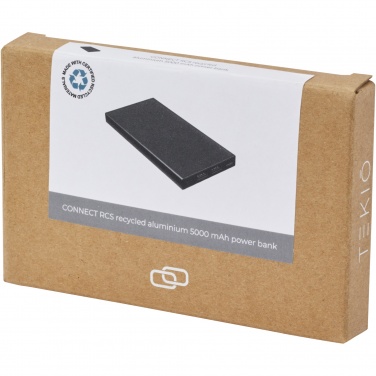 Logo trade promotional gifts image of: Connect 5000 mAh recycled aluminium power bank