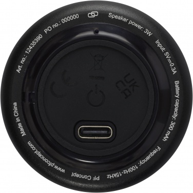 Logo trade promotional gifts picture of: Rise 3W RCS recycled aluminium Bluetooth® mini speaker 