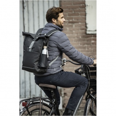 Logotrade corporate gift picture of: Aqua 15" GRS recycled water resistant roll-top bike bag 20L