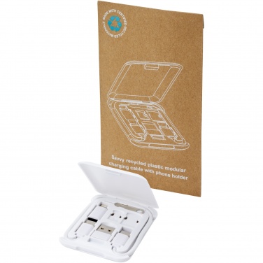 Logotrade promotional giveaway picture of: Savvy recycled plastic modular charging cable with phone holder