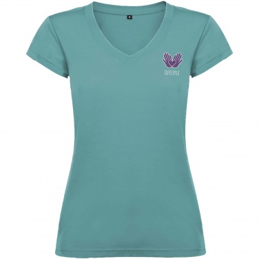 Logo trade promotional giveaway photo of: Victoria short sleeve women's v-neck t-shirt