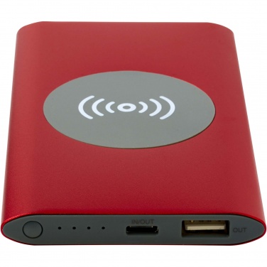 Logo trade corporate gifts picture of: Juice 4000 mAh Type-C recycled aluminium wireless power bank 