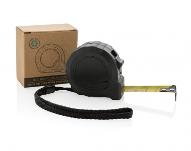 Logo trade promotional merchandise photo of: RCS recycled plastic 3M/16 mm tape with stop button