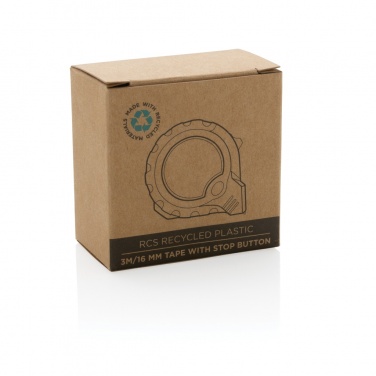 Logotrade promotional merchandise picture of: RCS recycled plastic 3M/16 mm tape with stop button