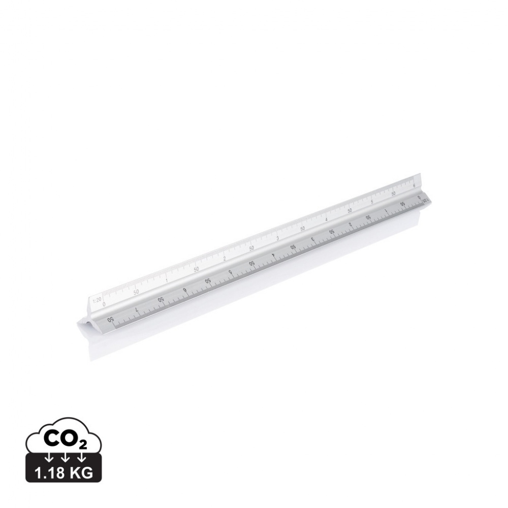 Logo trade promotional merchandise image of: Aluminium triangle rule - 30cm