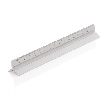 Logo trade business gifts image of: 15cm. Aluminum triangular ruler