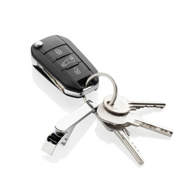 Logo trade promotional gifts image of: RCS recycled zinc alloy bottle opener keychain