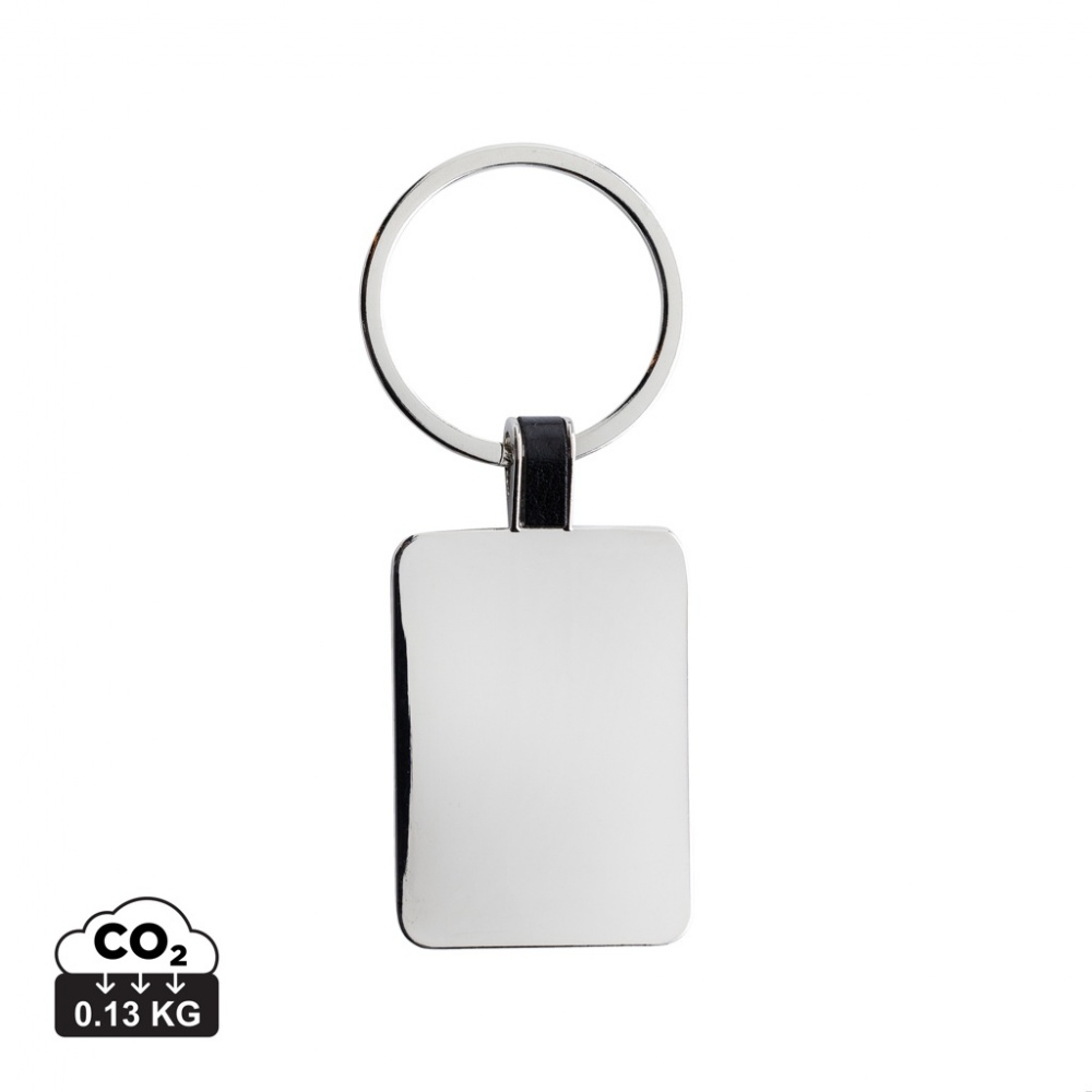 Logotrade advertising product picture of: RCS recycled zinc alloy rectangle keyring