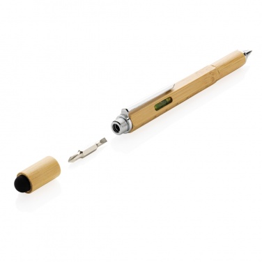 Logo trade promotional gift photo of: Bamboo 5-in-1 toolpen