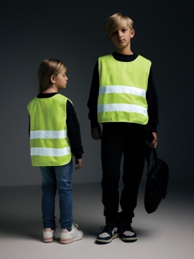 Logotrade promotional product image of: GRS recycled PET high-visibility safety vest 7-12 years