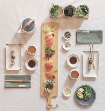 Logo trade promotional giveaway photo of: Ukiyo 3pc serving bowl set with bamboo tray