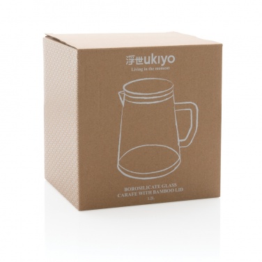 Logotrade promotional giveaway picture of: Ukiyo borosilicate glass carafe with bamboo lid 1.2L