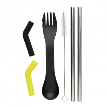 Logotrade promotional merchandise picture of: Tierra 2pcs straw and cutlery set in pouch