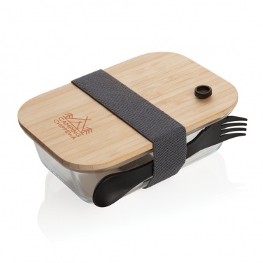 Logo trade promotional gifts image of: Glass lunchbox with bamboo lid