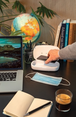 Logo trade promotional gifts picture of: UV-C steriliser box with 5W wireless charger