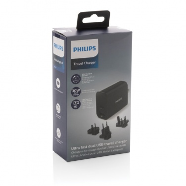 Logo trade promotional merchandise image of: Philips ultra fast PD travel charger