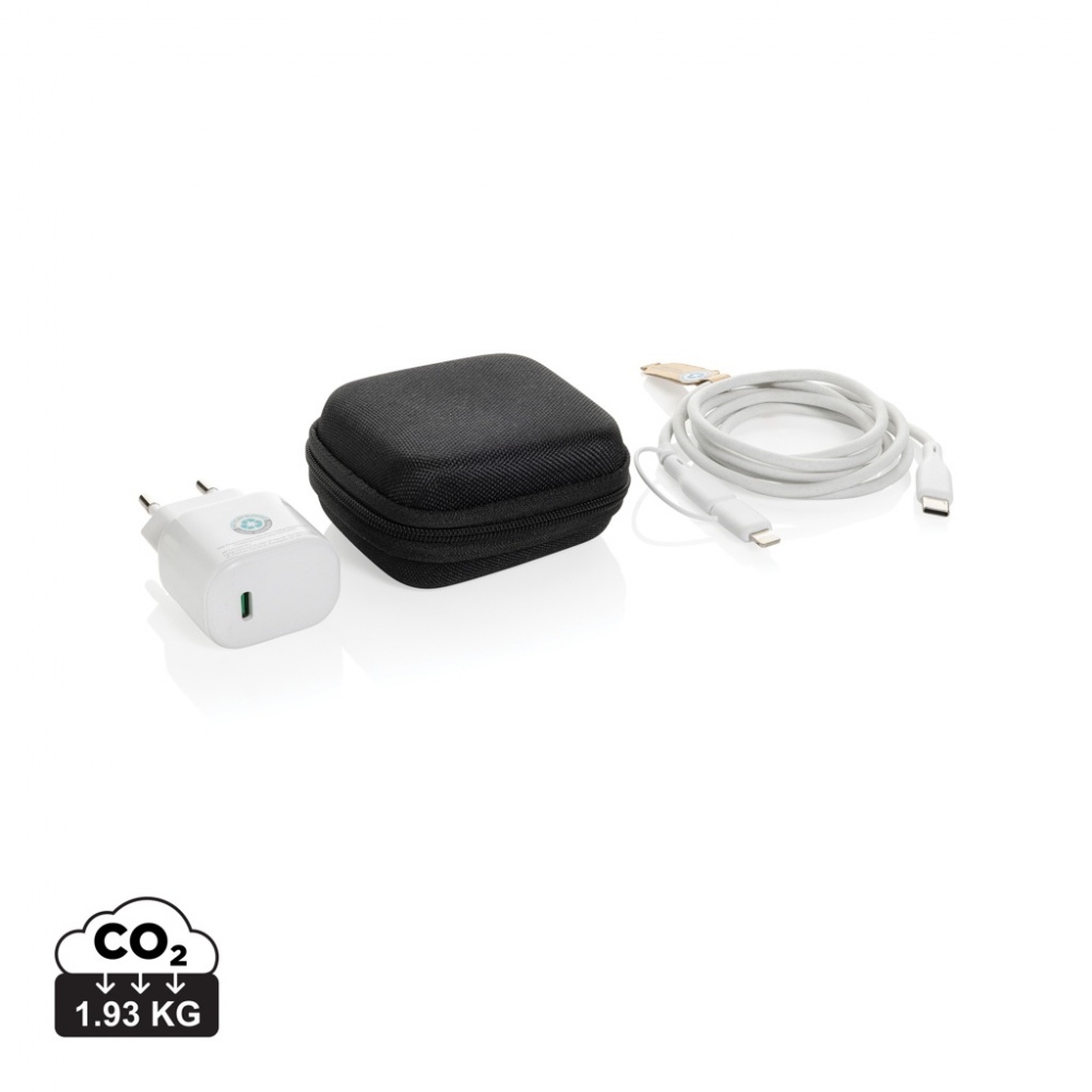 Logo trade promotional products picture of: Boost RCS reycled PET 20W type C 2 pcs charging set