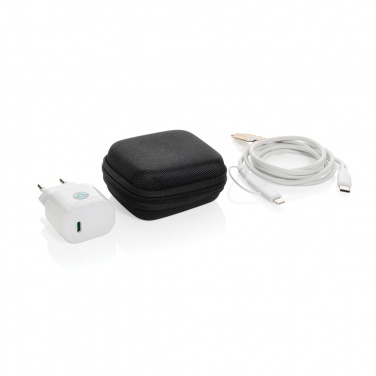 Logotrade promotional gift picture of: Boost RCS reycled PET 20W type C 2 pcs charging set