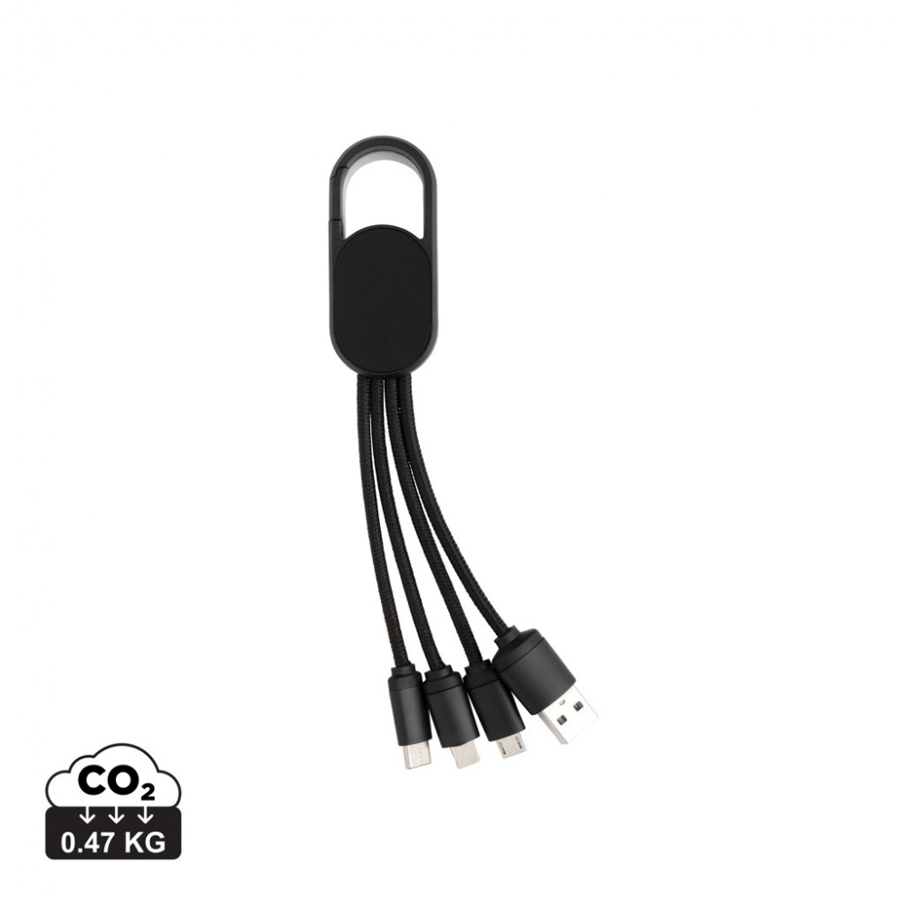 Logo trade promotional items picture of: 4-in-1 cable with carabiner clip
