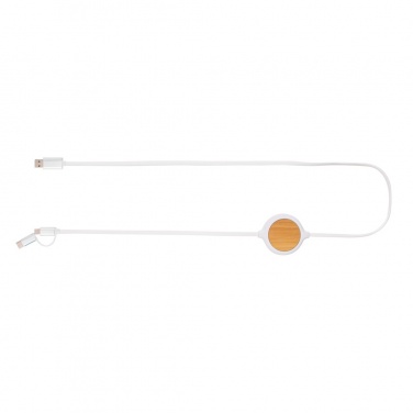 Logotrade promotional merchandise photo of: 3-in-1 cable with 5W bamboo wireless charger
