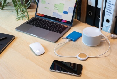 Logotrade promotional merchandise image of: 3-in-1 cable with 5W bamboo wireless charger