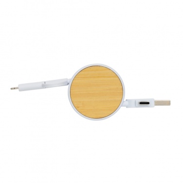 Logotrade promotional gift image of: RCS recycled plastic Ontario 6-in-1 retractable cable