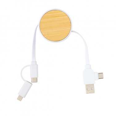 Logo trade promotional products image of: RCS recycled plastic Ontario 6-in-1 retractable cable