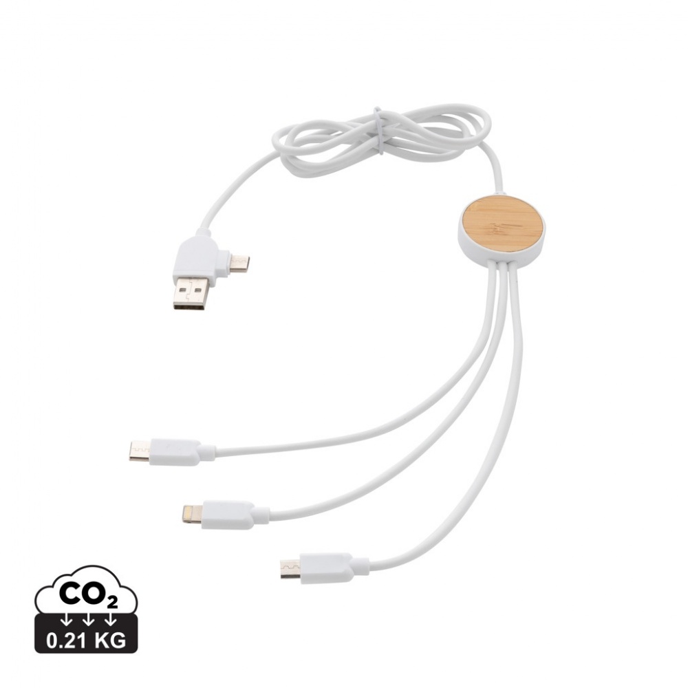 Logotrade promotional product image of: RCS recycled plastic Ontario 6-in-1 cable
