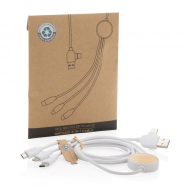 Logotrade promotional merchandise picture of: RCS recycled plastic Ontario 6-in-1 cable