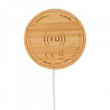Logotrade corporate gift picture of: 10W bamboo magnetic wireless charger