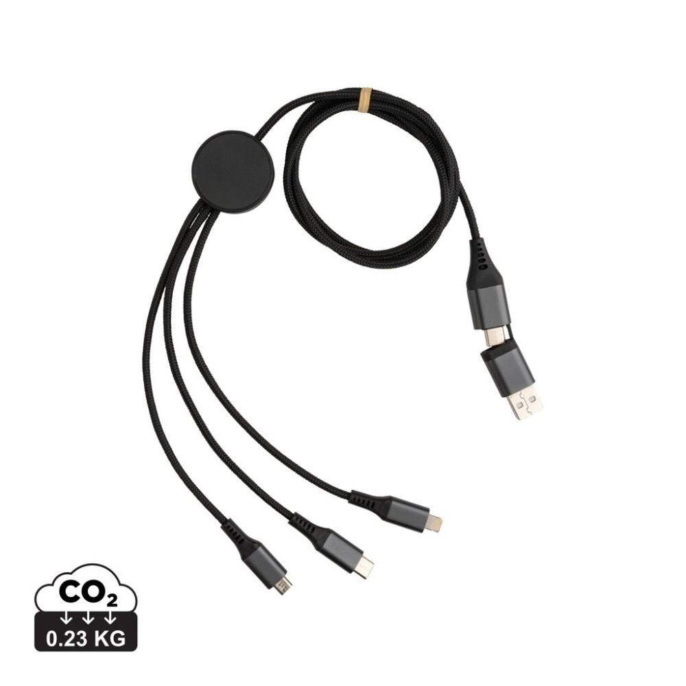 Logotrade advertising product picture of: Terra RCS recycled aluminium 120cm 6-in-1 cable
