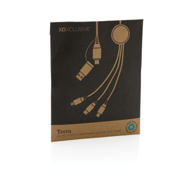 Logo trade business gifts image of: Terra RCS recycled aluminium 120cm 6-in-1 cable