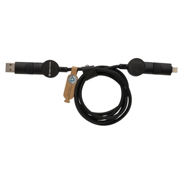Logo trade promotional items image of: Oakland RCS recycled plastic 6-in-1 fast charging 45W cable