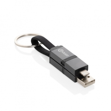 Logo trade advertising products picture of: Terra recycled aluminum 4 in 1 60W fast charging cable