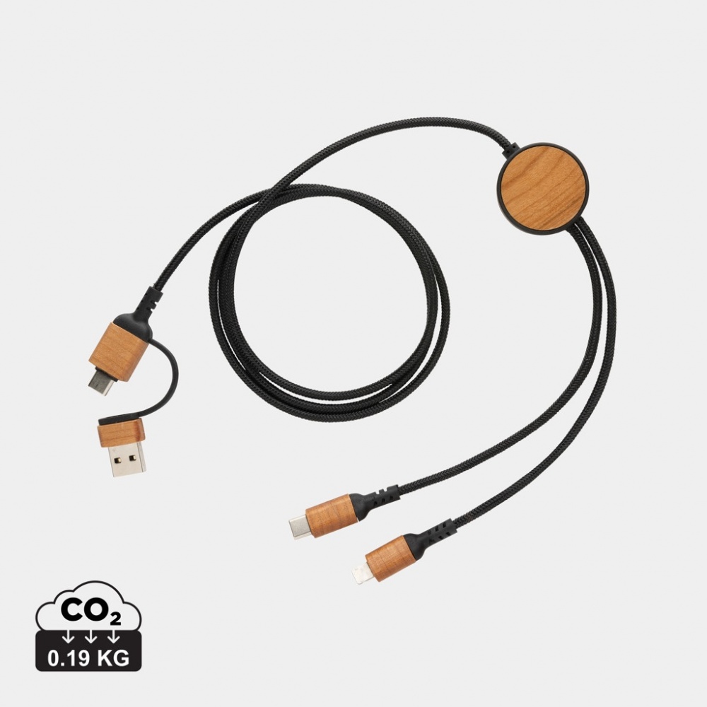 Logo trade promotional gifts picture of: Ohio RCS certified recycled plastic 6-in-1 cable