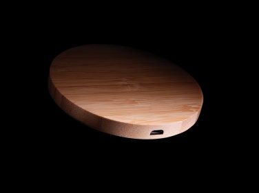 Logotrade promotional merchandise picture of: Bamboo 5W round wireless charger