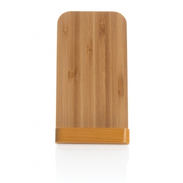 Logo trade promotional gifts picture of: Bamboo 5W wireless charging stand