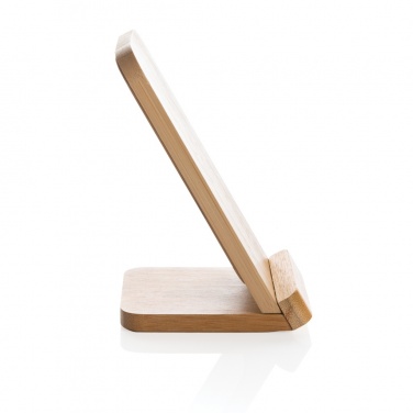 Logo trade promotional item photo of: Bamboo 5W wireless charging stand