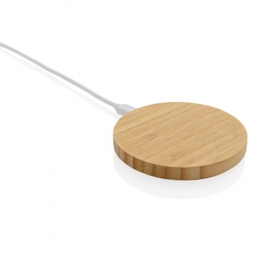 Logotrade promotional merchandise image of: Bamboo 15W wireless charger