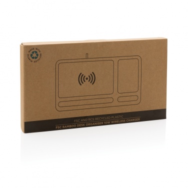 Logotrade corporate gift picture of: Bamboo desk organiser 10W wireless charger