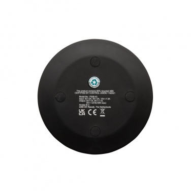 Logotrade promotional gift image of: RCS recycled plastic 15W Wireless fast charger