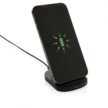 Logotrade promotional gift image of: RCS recycled plastic double coil wireless stand 15W