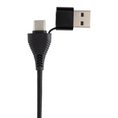 Logotrade corporate gift image of: Link RCS recycled plastic and bamboo dual Input USB hub